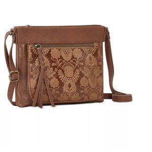 NWT The Sak Sanibel Leather Mini Crossbody Purse Brown